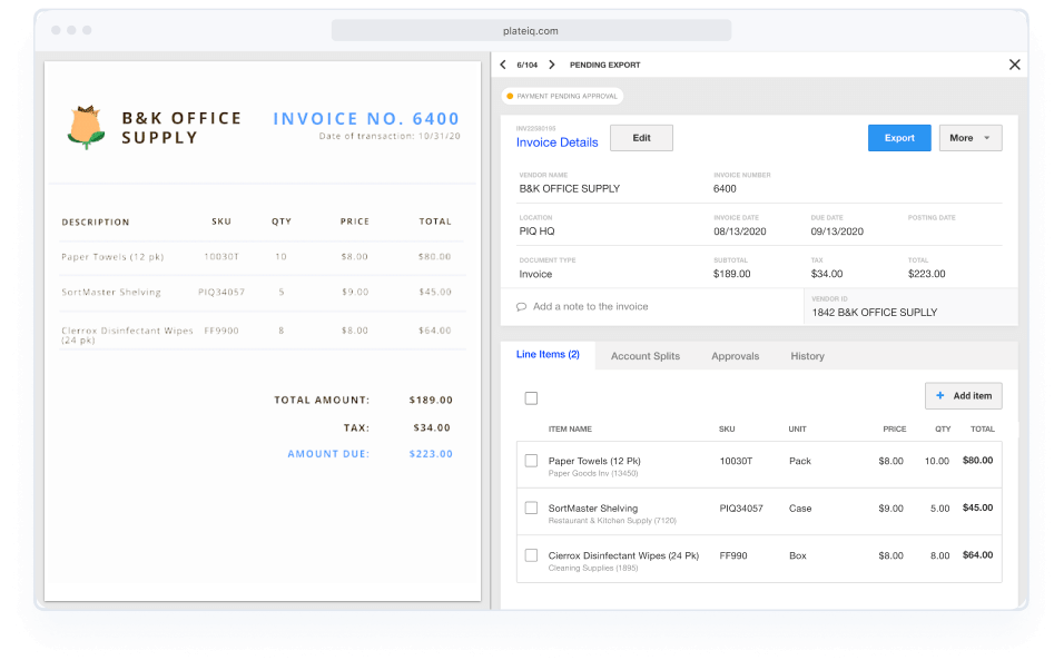 Invoice Automation Plate IQ